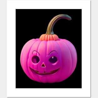 Halloween pink pumpkin Posters and Art